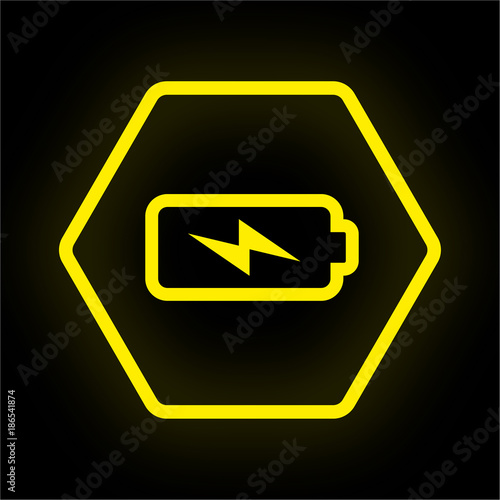 Neon Button Polygon - Batterie lädt