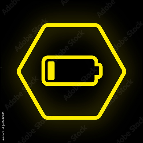 Neon Button Polygon - Batterie leer
