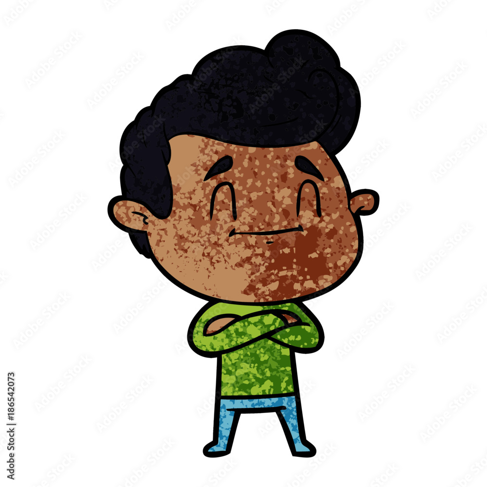 happy cartoon man