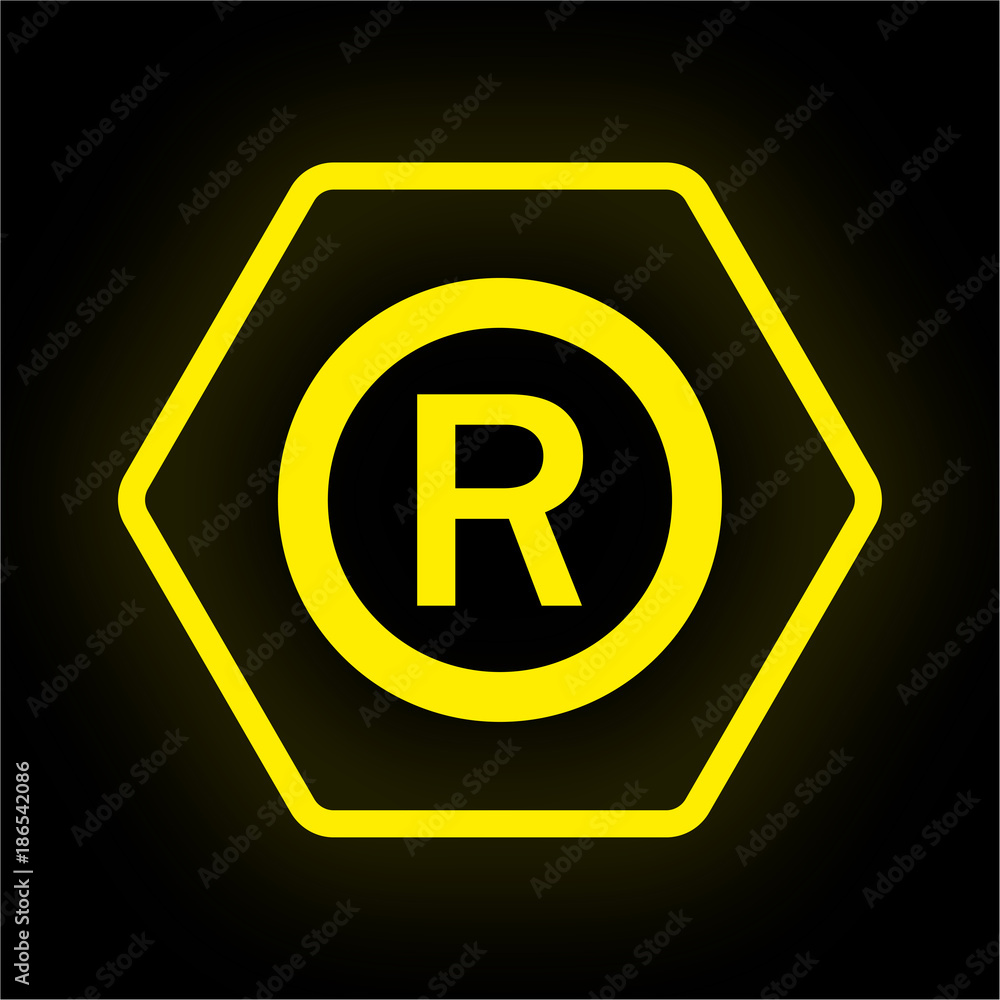 Neon Button Polygon - R - Copyright Neon Button Polygon - R - Copyright