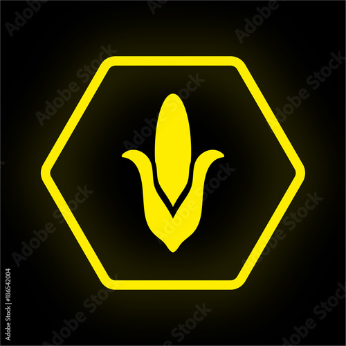 Neon Button Polygon - Maiskolben