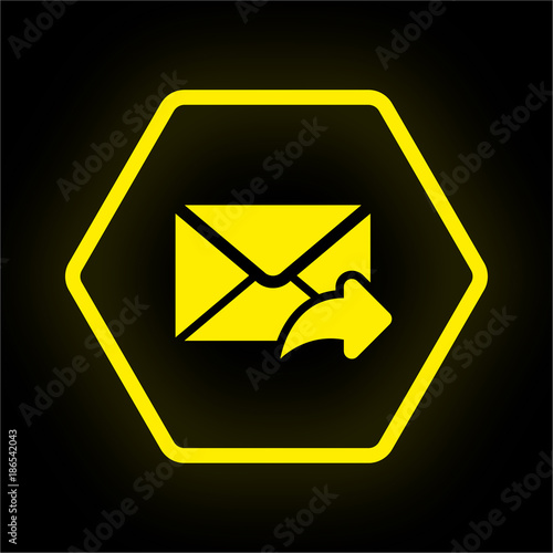 Neon Button Polygon - Brief abschicken