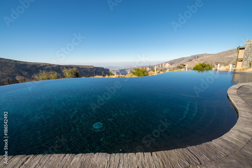 Pool Oman Mountains at Jabal Akhdar in Al Hajar Mountains