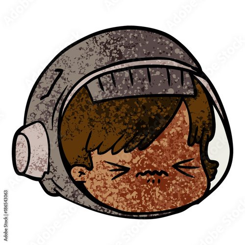 cartoon stressed astronaut face