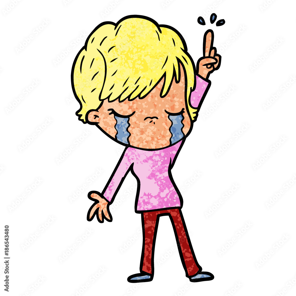 cartoon woman crying