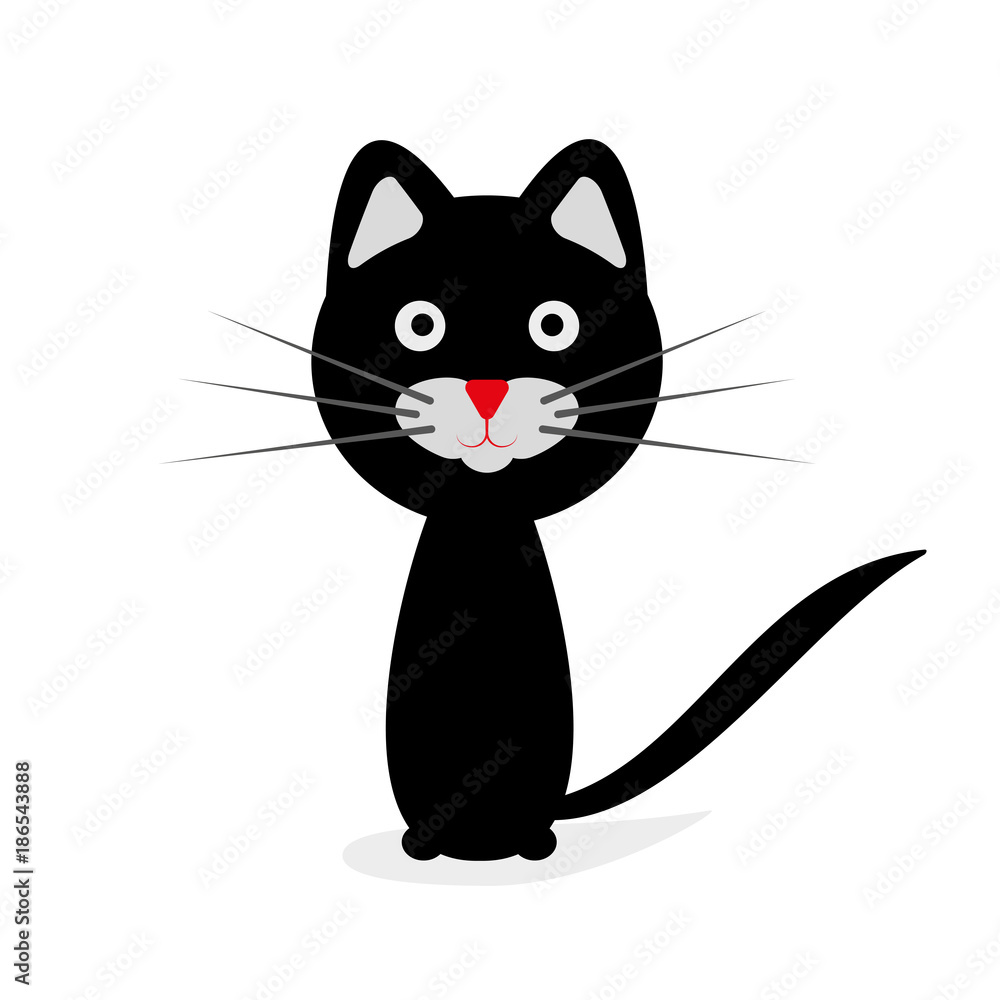 Fototapeta premium Black cat. Vector illustration
