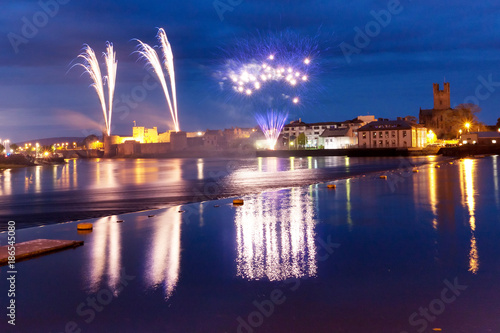 Fireworks over King John Castle in Limerick