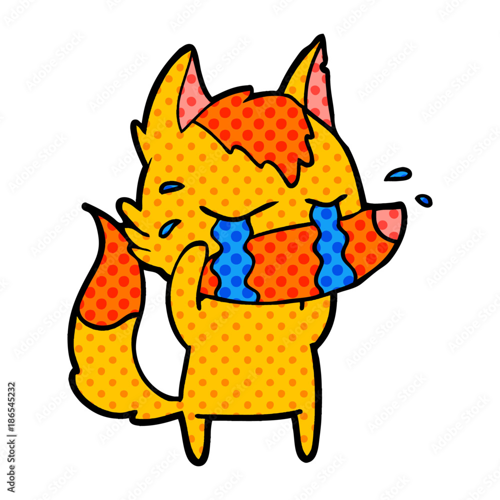 sad little fox cartoon character sad little fox cartoon character