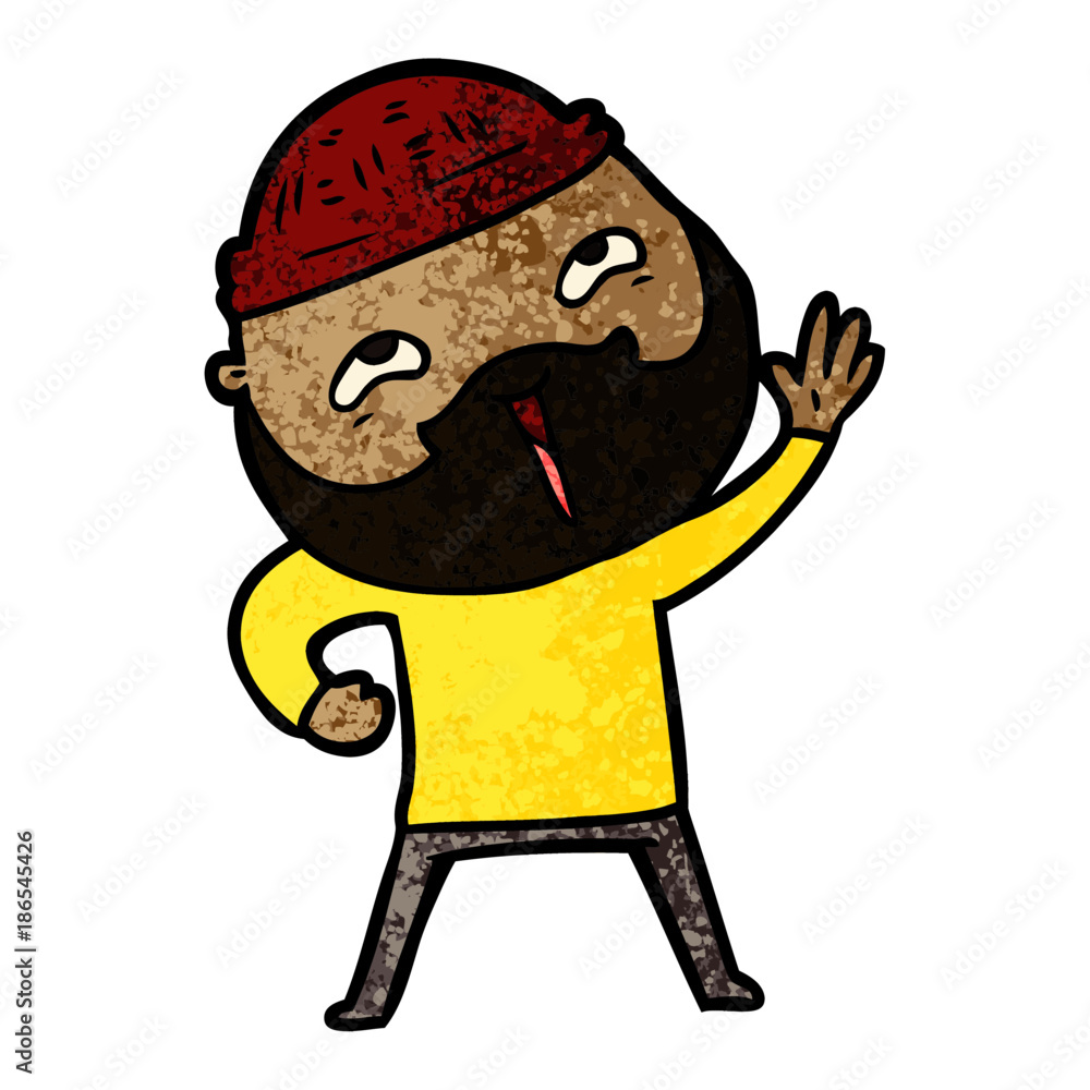 cartoon happy bearded man cartoon happy bearded man