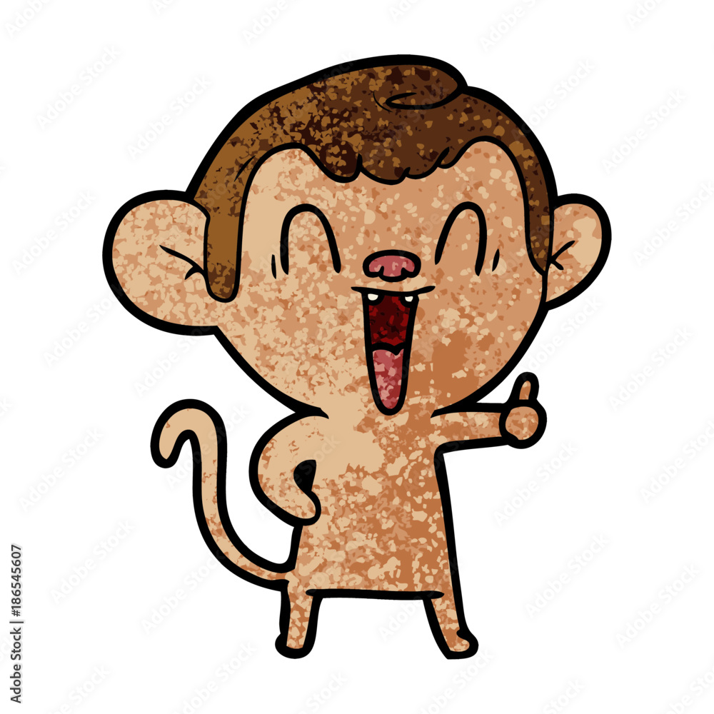 Fototapeta premium cartoon laughing monkey