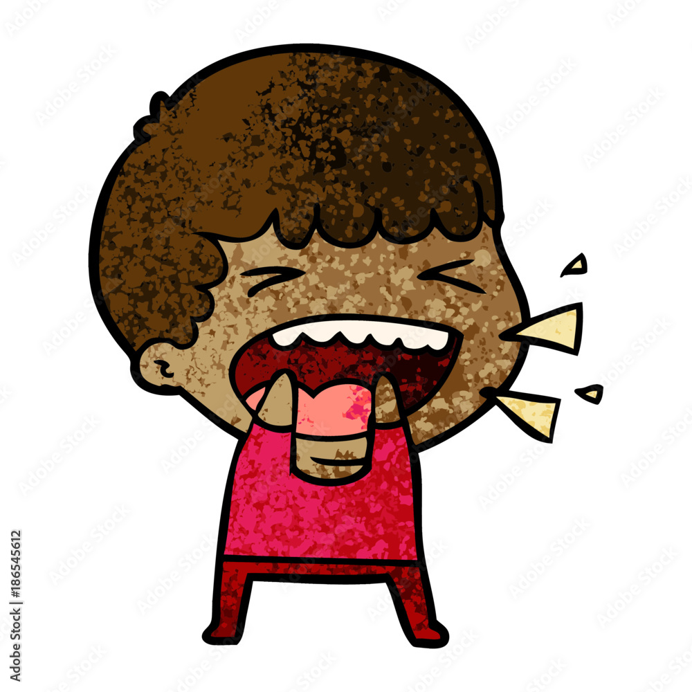 Obraz premium cartoon laughing man