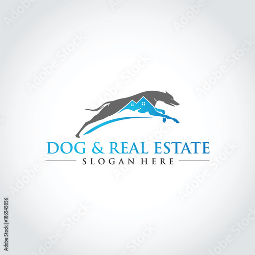 Dog and Real estate Logo Template Design. Vector Illustrator Eps. 10