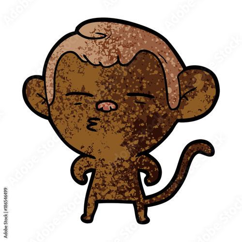 cartoon suspicious monkey