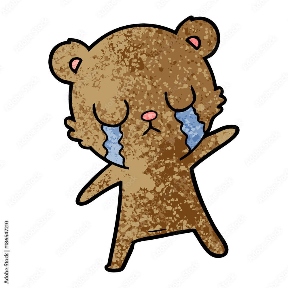 Fototapeta premium crying bear cartoon character