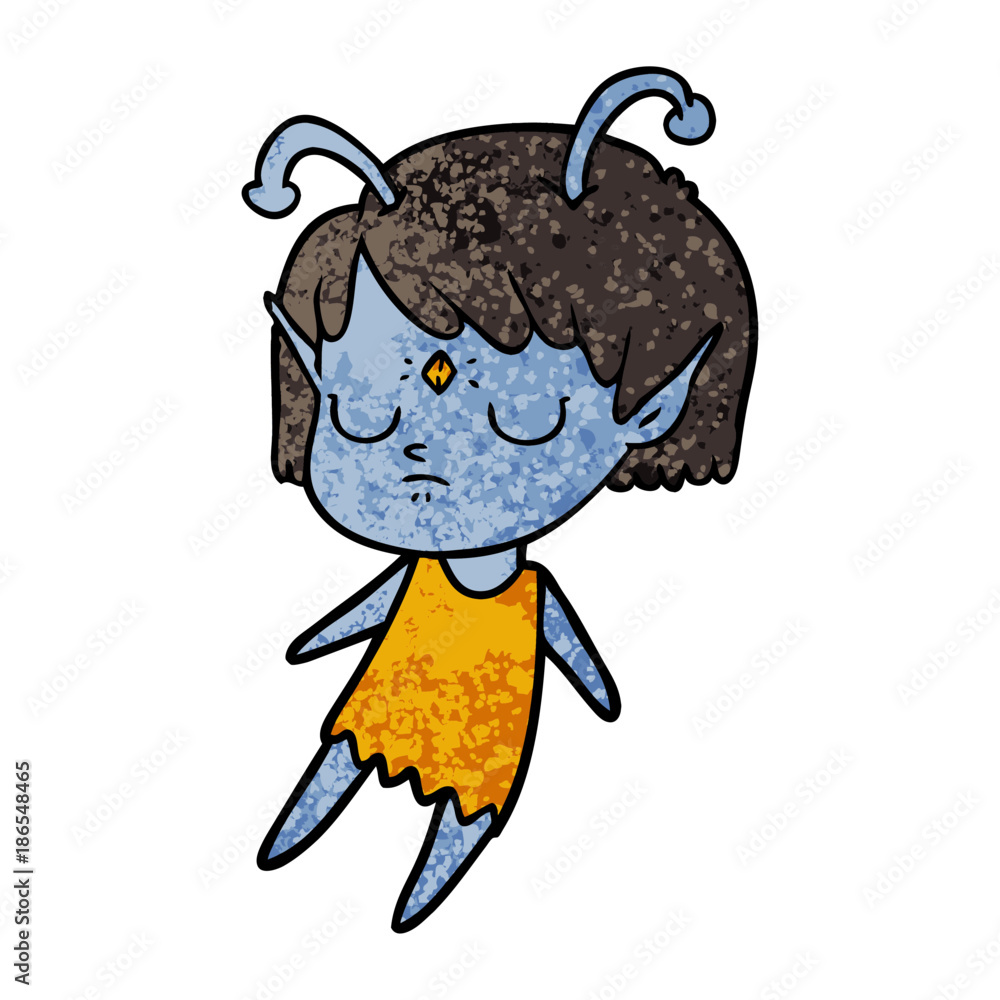 Naklejka premium cartoon alien girl