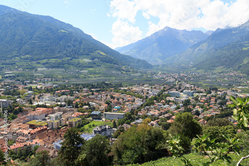 Cityscape of Merano and mountain alps panorama in South Tyrol © johannes86