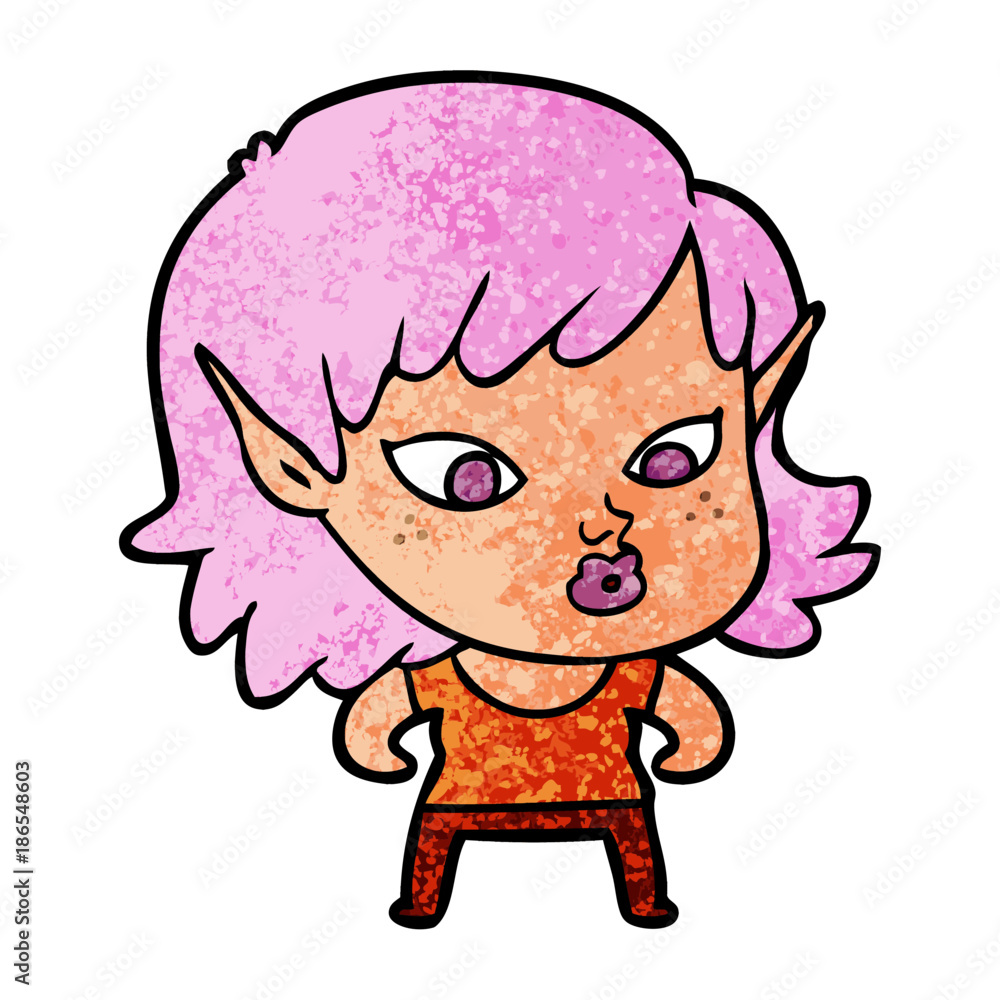 pretty cartoon elf girl pretty cartoon elf girl