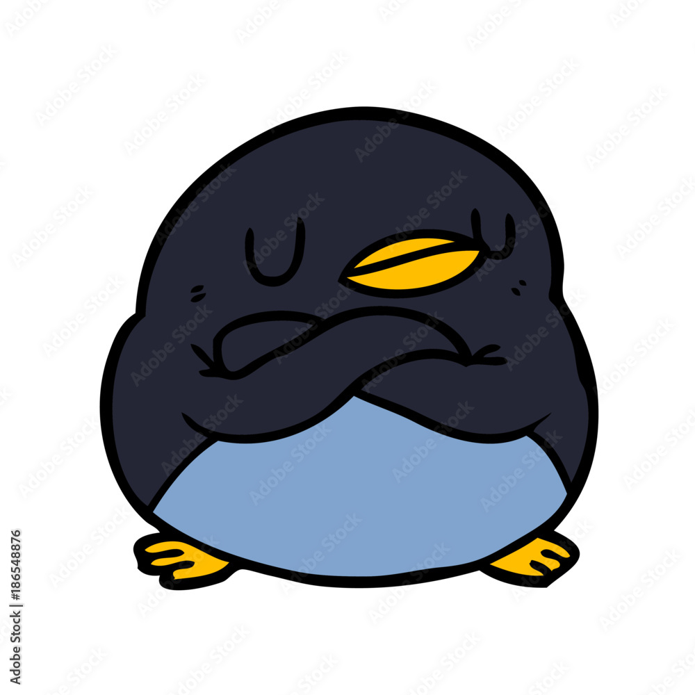 cartoon penguin with crossed arms Stock Vector Adobe Stock