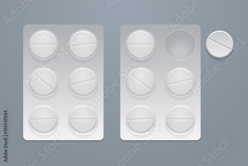 Vector round pills in two blister packs