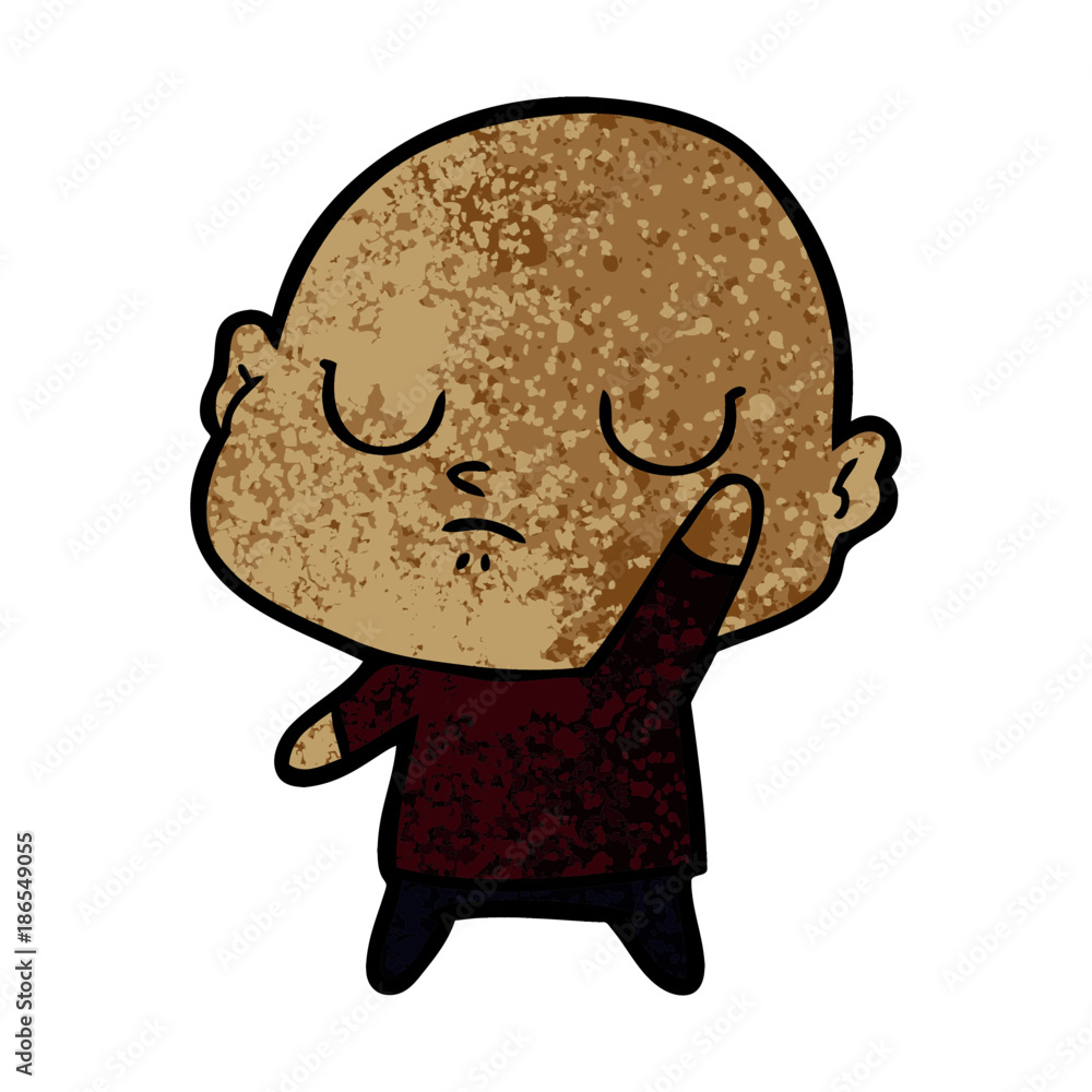 Obraz premium cartoon bald man