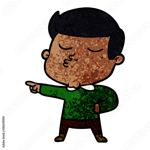 cartoon model guy pouting