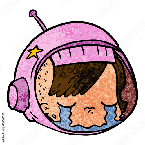 cartoon astronaut face crying