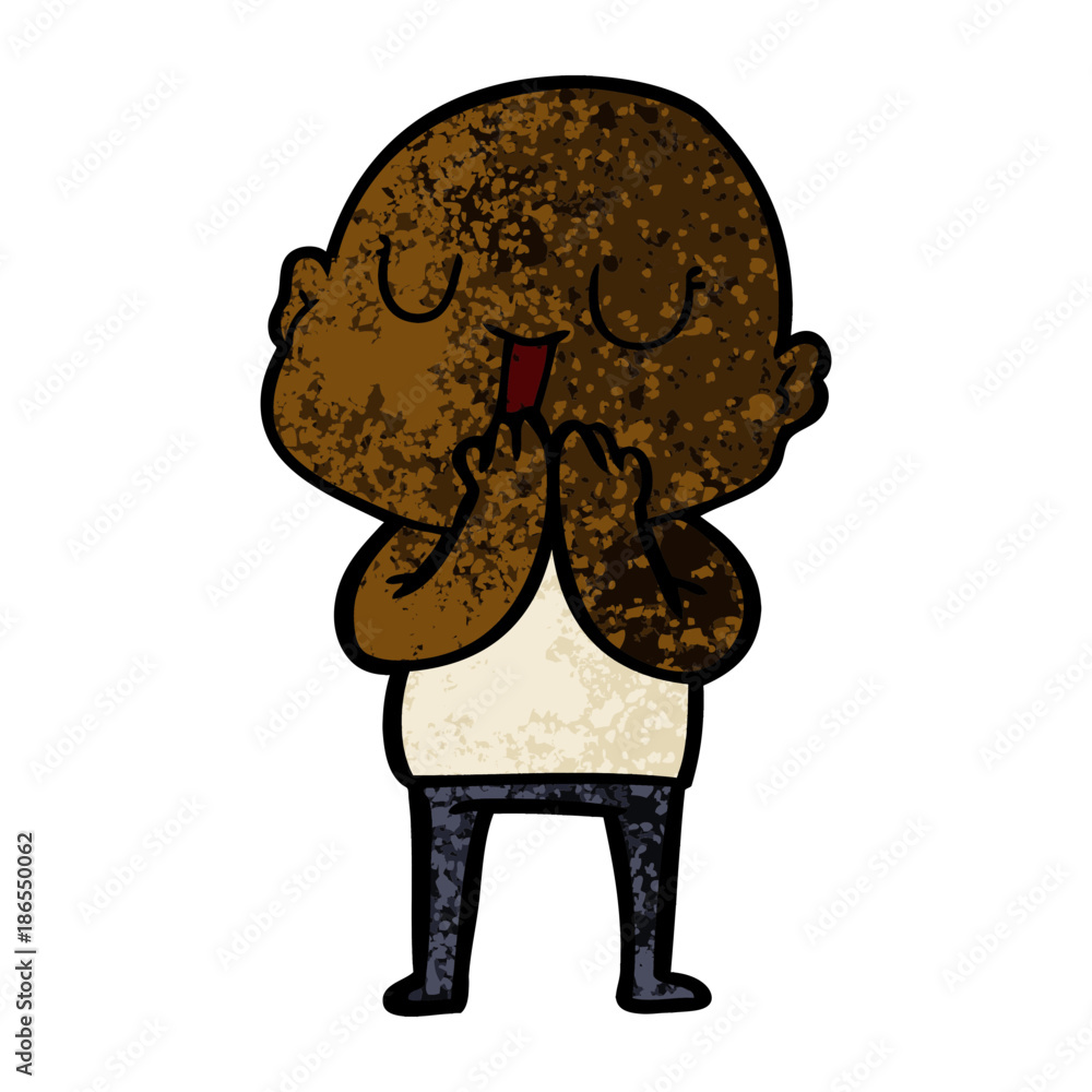 Obraz premium happy cartoon bald man