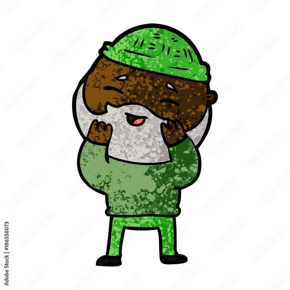 cartoon happy bearded man cartoon happy bearded man