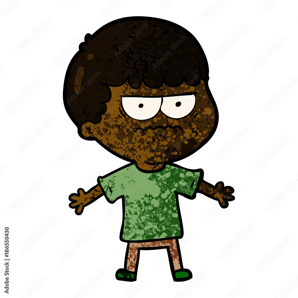 cartoon angry man