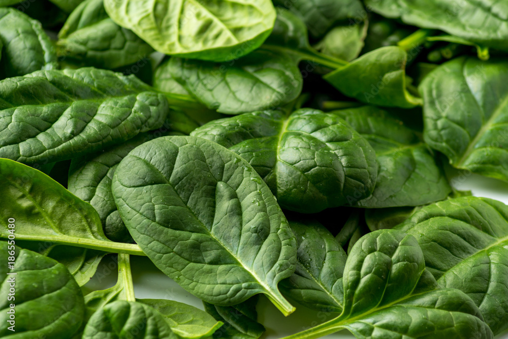 Fototapeta premium spinach on white background