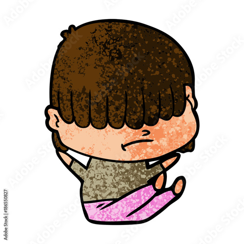 cartoon boy with untidy hair