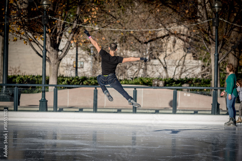 Winter Ice Skating Leap © Thomas