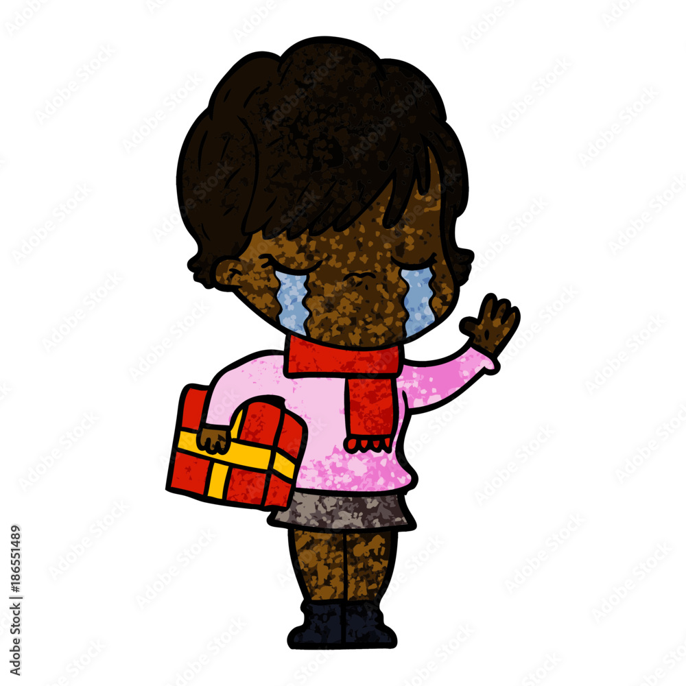 Obraz premium cartoon woman crying
