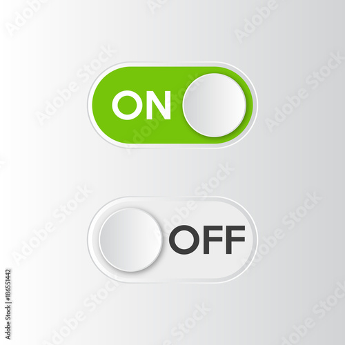 Icon On and Off toggle switch button. Vector illustration.