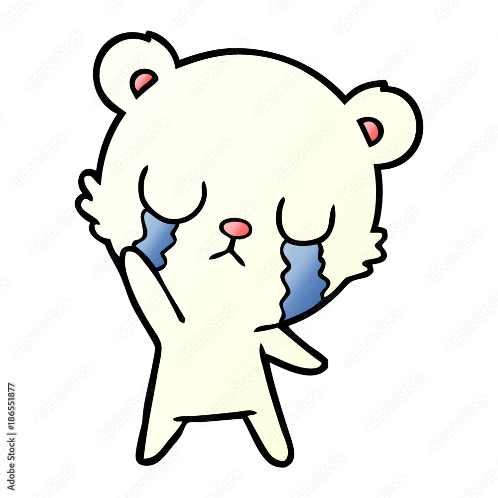 sad little polar bear cartoon