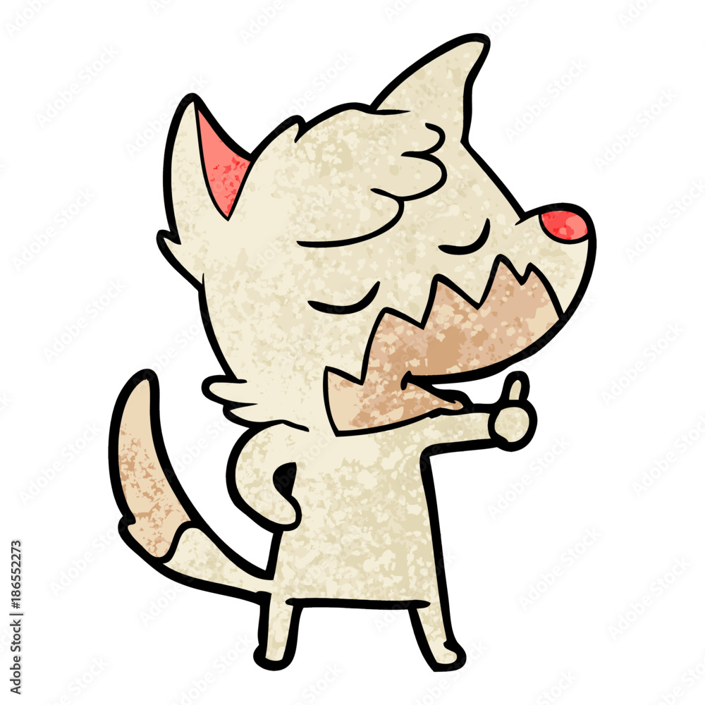 friendly cartoon fox giving thumbs up sign friendly cartoon fox giving thumbs up sign