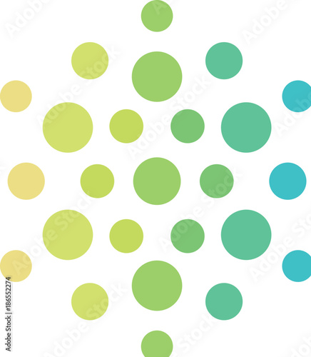 Medical abstract vector symbol, circular bright halftone icon. New technology logo.