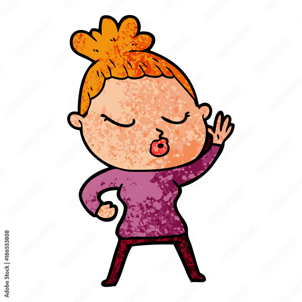 cartoon calm woman cartoon calm woman