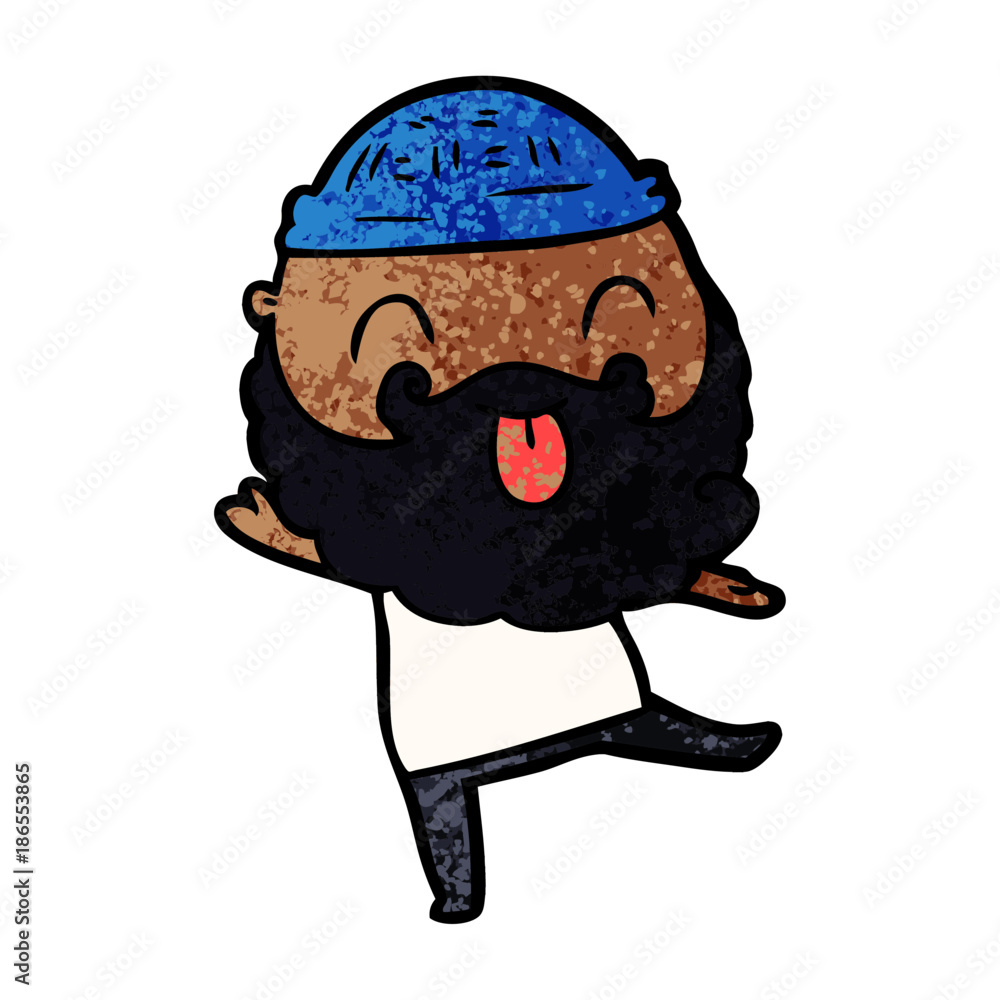 dancing man with beard sticking out tongue dancing man with beard sticking out tongue