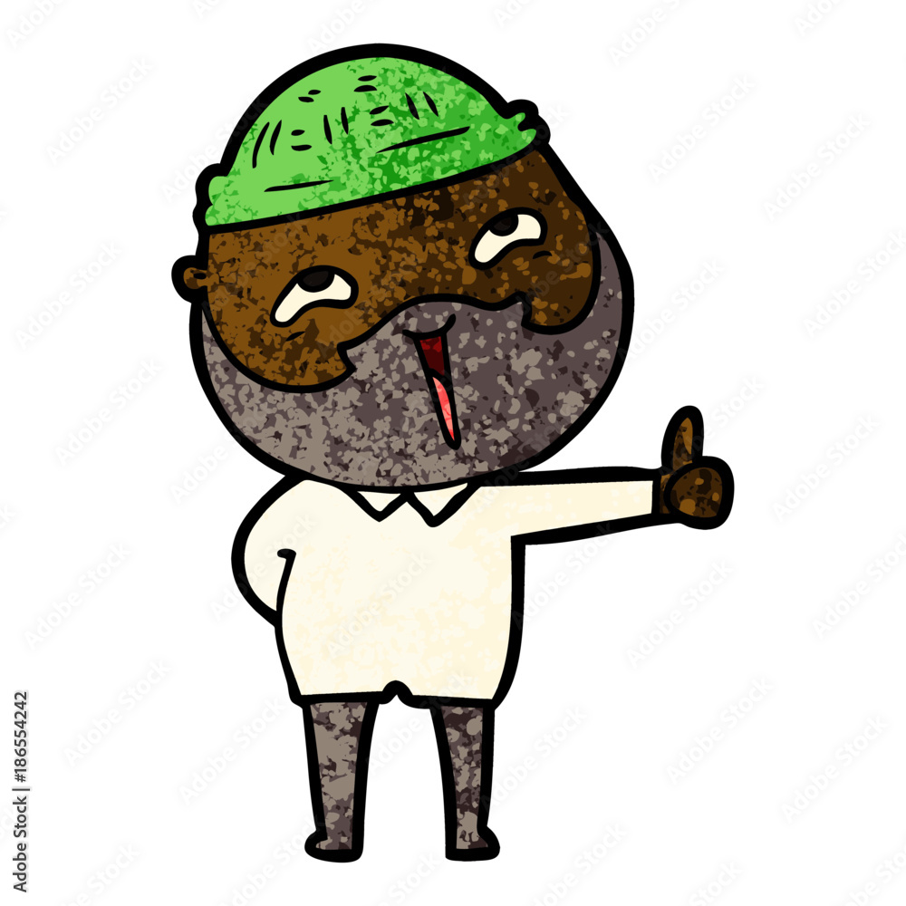 cartoon happy bearded man cartoon happy bearded man