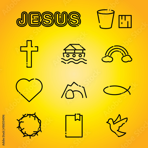 Christian Faith Religion Icons Illustration
