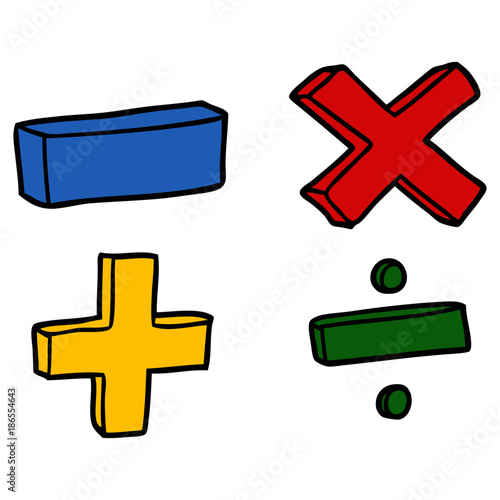 cartoon math symbols