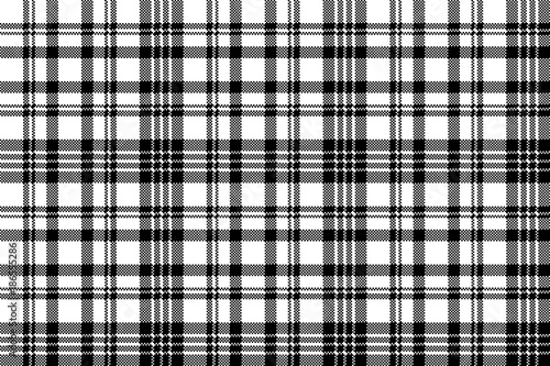 Abstract check pixel plaid seamless pattern black white