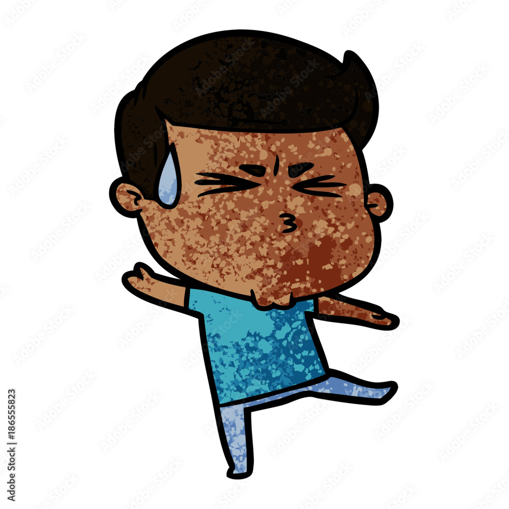 cartoon man sweating cartoon man sweating