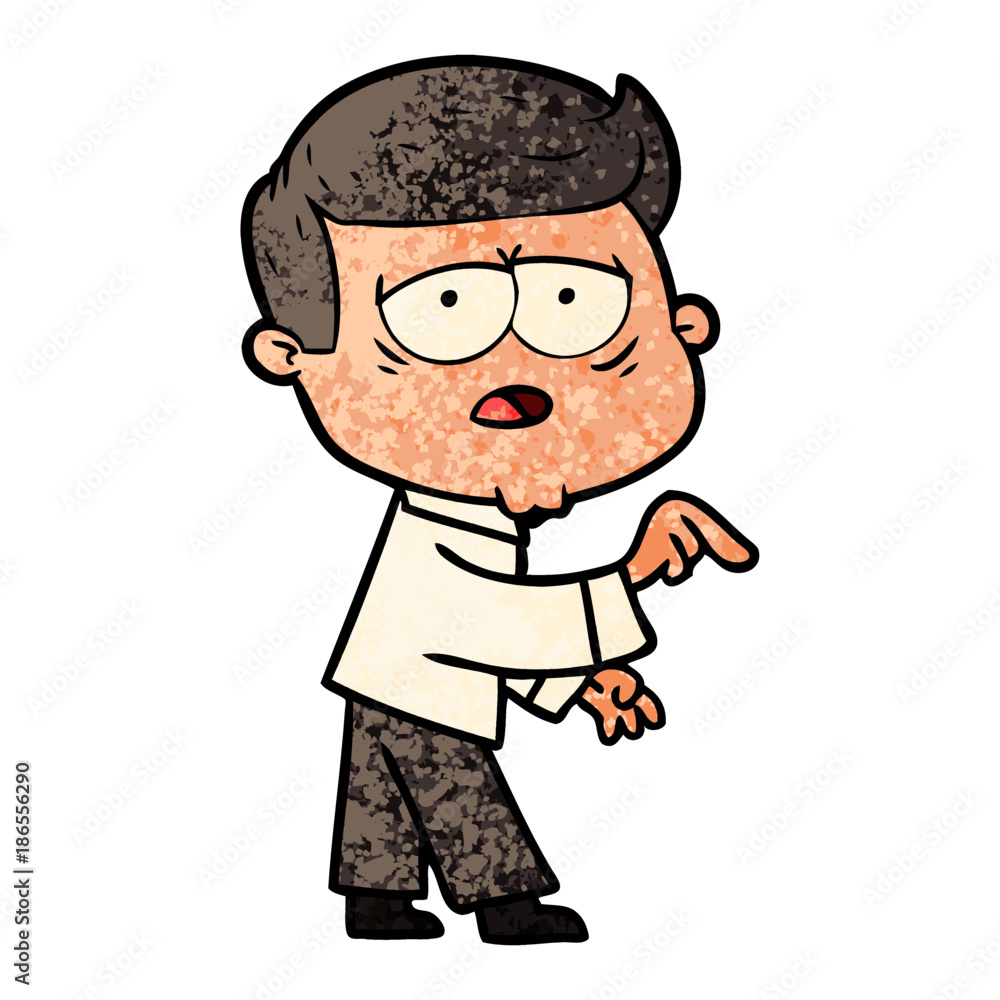 cartoon tired man cartoon tired man