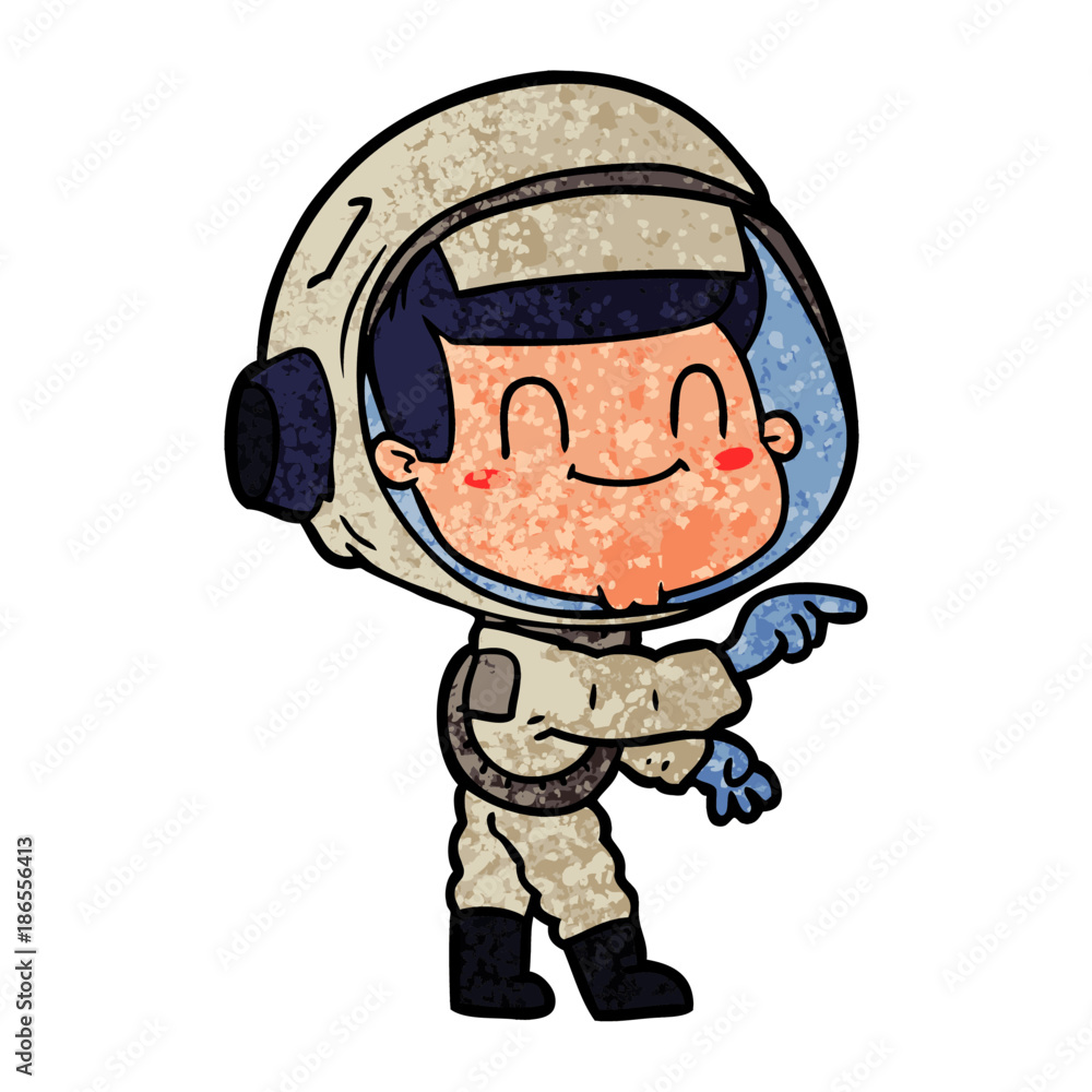 happy cartoon astronaut man happy cartoon astronaut man