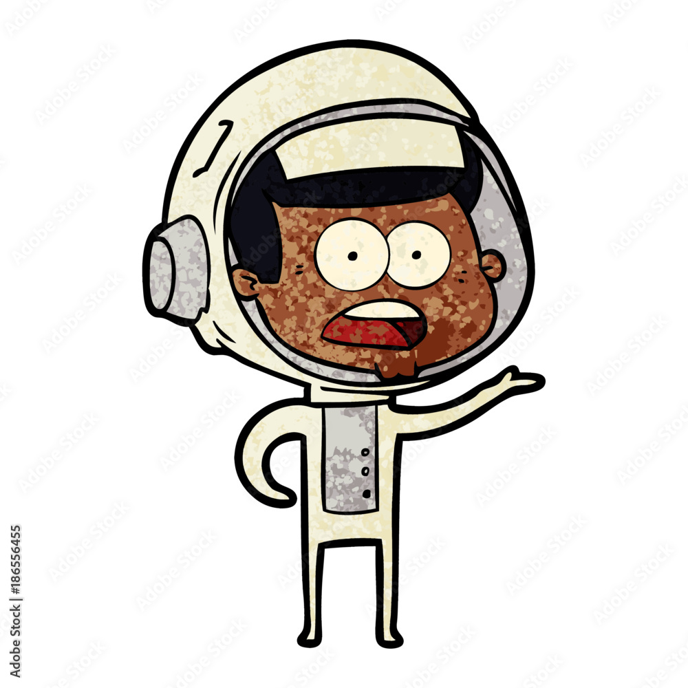 cartoon surprised astronaut