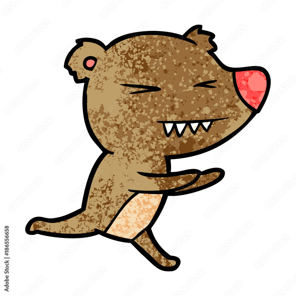 Fototapeta premium angry bear cartoon