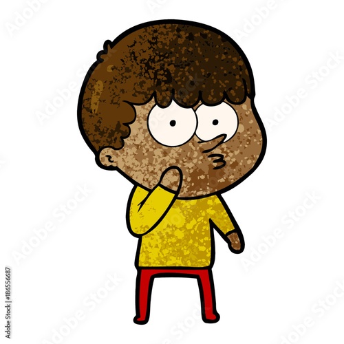 cartoon curious boy
