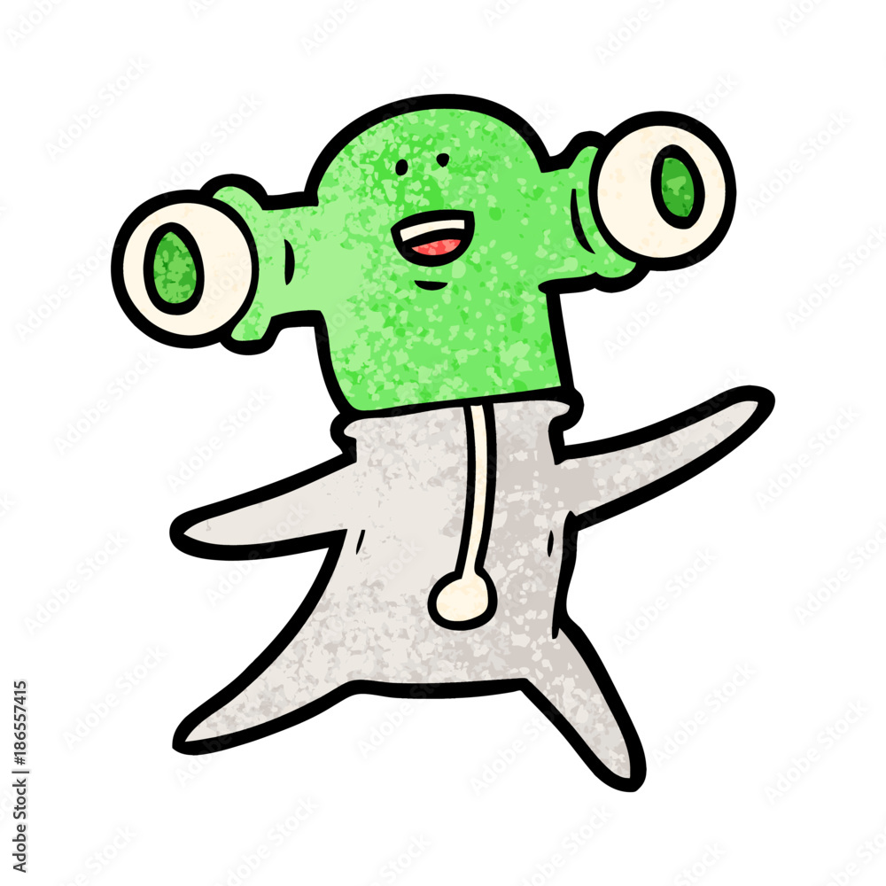 Naklejka premium friendly cartoon alien